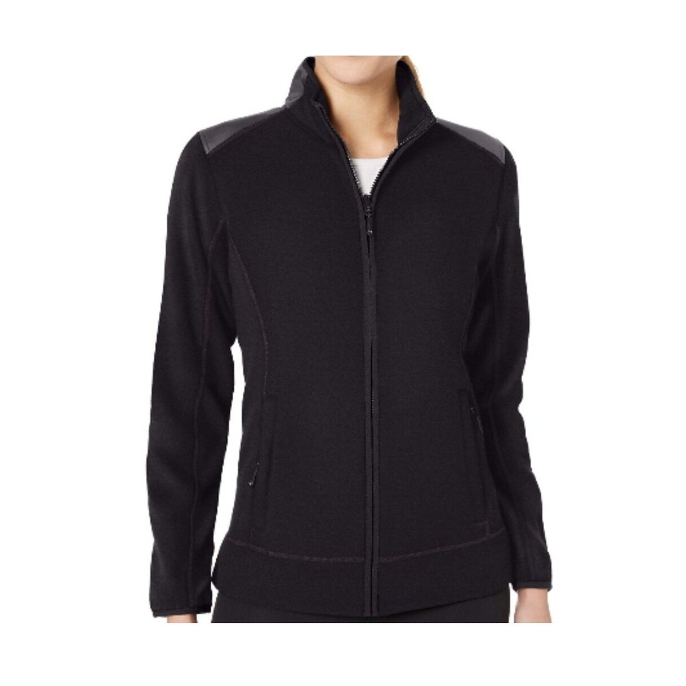 Cutter‎ & Buck Womens Weathertec Cedar Park Full-Zip Fleece Jacket Black Large
